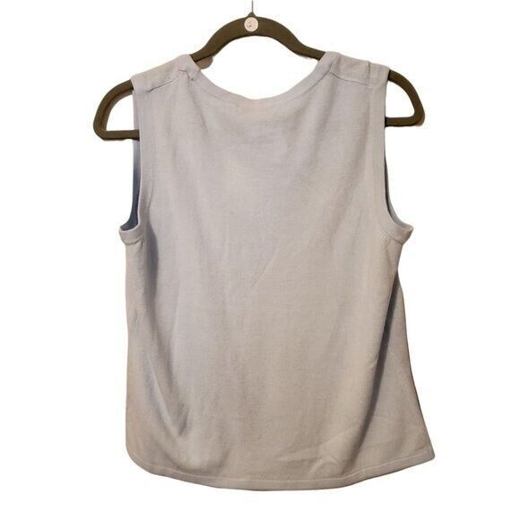 Luxe 360 by Mercer Street Studio Womens Sz PL Blue  Solid Sleeveless Tank Top - Picture 2 of 8